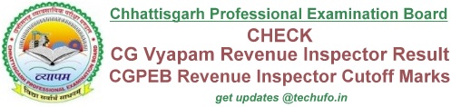 CG Vyapam Revenue Inspector Result Cut off Marks