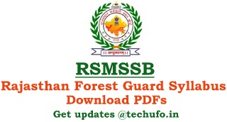 राजस्थान फॉरेस्ट गार्ड सिलेबस डाउनलोड RSMSSB फॉरेस्टर परीक्षा पैटर्न पिछला पेपर