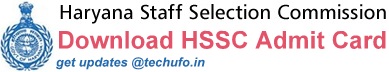 HSSC Taxation Inspector Exam Admit Card