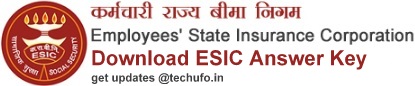 ESIC Answer Key Download PDF