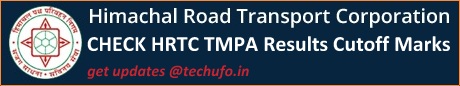 HRTC TMPA Exam Results Cut off Marks