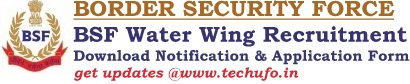 BSF Water Wing Recruitment Notification Application Form