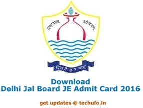 Delhi Jal Board Admit Card 2016