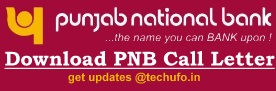 PNB Specialist Officer Admit Card Download Call Letter