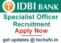 IDBI Specialist Officer Recruitment