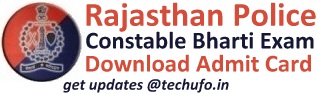 Rajasthan Police Constable Admit Card & Exam Date
