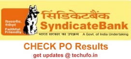 SyndicateBank PO Result