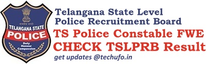 TSLPRB Telangana Police Constable FWE Result Cut Off Marks Merit List