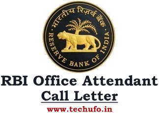 RBI Office Attendant Admit Card Call Letter Hall Ticket Download