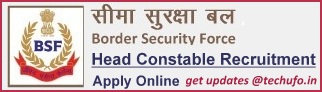BSF Head Constable Recruitment Notification HC (RO & RM) Online Application Form