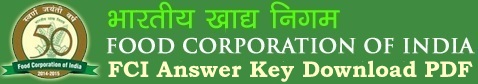 FCI Answer Key Download