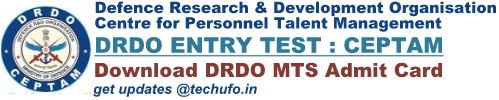 DRDO Admit-Card Download CEPTAM MTS Call Letter