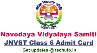 JNVST Class 6 Admit Card Download Navodaya Vidyalaya NVS Admission Entrance Exam Hall Ticket