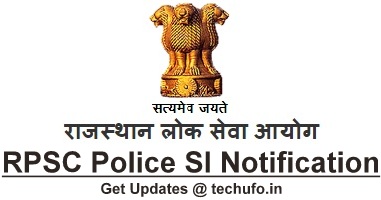 RPSC SI Platoon Commander Recruitment Rajasthan Police Sub Inspector Notification Online Application