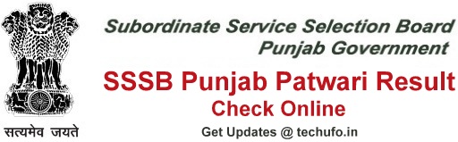 Punjab Patwari Result PSSSB Zilladar Irrigation Booking Clerk Merit List Cutoff Marks