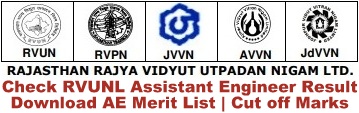 RVUNL AE Result Rajasthan Energy Department AEN Results Cut off Marks RVPN AVVN JVVN Assistant Engineer Merit List