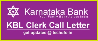 Karnataka Bank Clerk Admit Card Download KBL Clerk Call Letter Hall Ticket