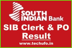 South Indian Bank Result SIB Probationary Officer & Clerk Results Cutoff Marks Exam Test Merit List www.southindianbank