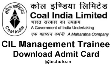 CIL Management Trainee Exam Call Letter Coal India MT Admit Card Download