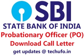 SBI PO Admit Card Download Probationary Officer Prelims Call Letter Hall Ticket