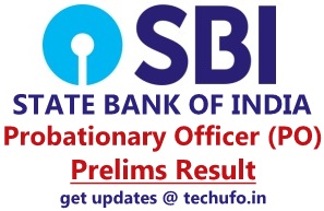 SBI PO Prelims Result Probationary Officer Pre Exam Cutoff Marks Scorecard List