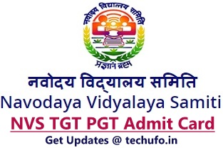 NVS Admit Card TGT PGT Teacher Navodaya Vidyalaya Samiti Teaching Posts Call Letter Hall Ticket
