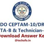 DRDO CEPTAM 10 Answer Key STA-B Tech-A Exam Paper Solution Sheet Sets drdo.gov.in