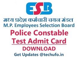 MP Police Constable Admit Card ESB MPPEB Vyapam Written Exam Hall Ticket Call Letter esb.mp.gov.in