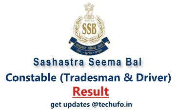 SSB Tradesman Result Sashastra Seema Bal Constable TM Driver Merit List Cutoff Marks ssbrectt.gov.in