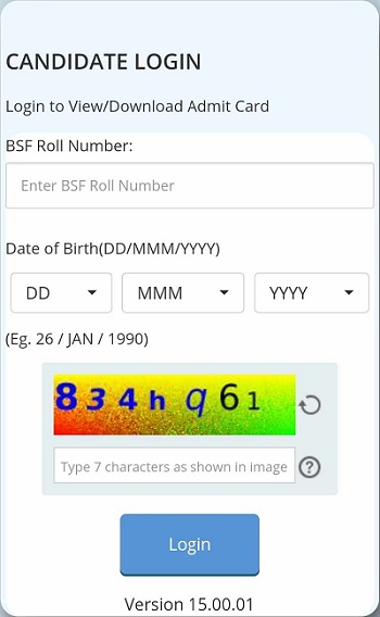 BSF HC RO RM Admit Card Login Link Page